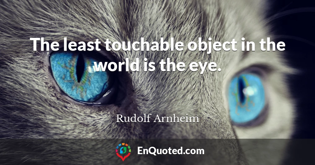 The least touchable object in the world is the eye.