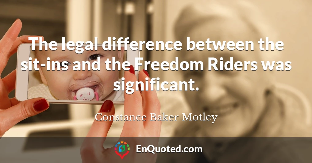 The legal difference between the sit-ins and the Freedom Riders was significant.
