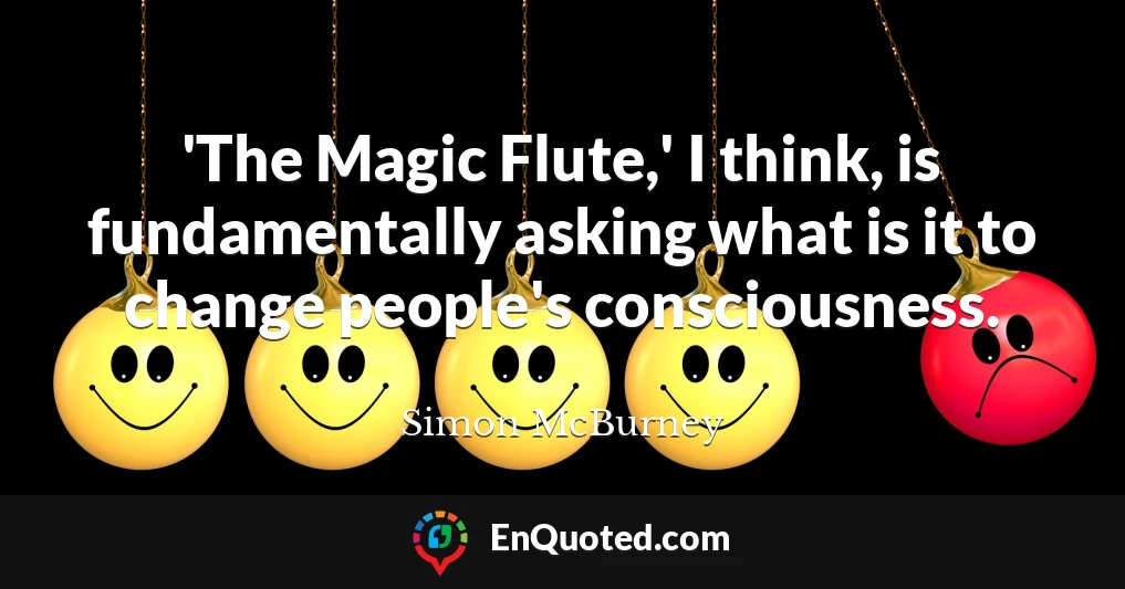 'The Magic Flute,' I think, is fundamentally asking what is it to change people's consciousness.