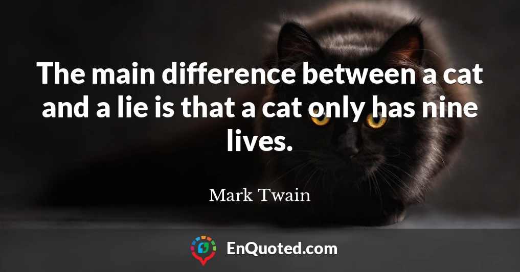 The main difference between a cat and a lie is that a cat only has nine lives.