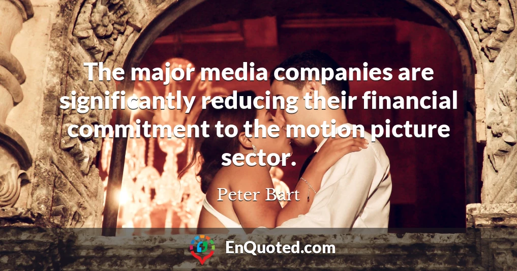 The major media companies are significantly reducing their financial commitment to the motion picture sector.