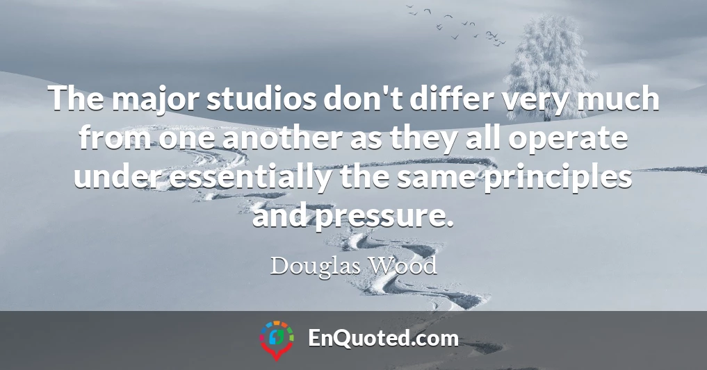The major studios don't differ very much from one another as they all operate under essentially the same principles and pressure.