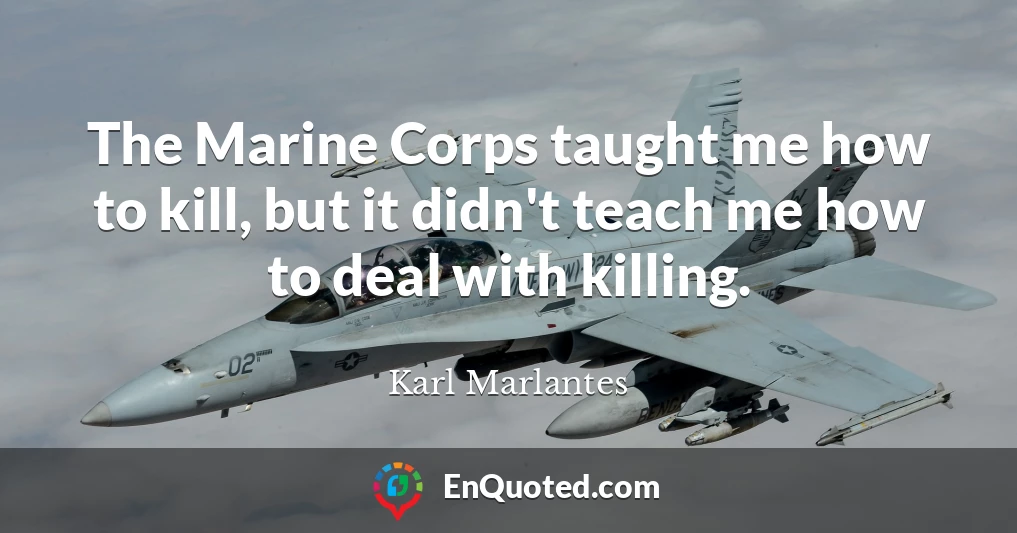 The Marine Corps taught me how to kill, but it didn't teach me how to deal with killing.