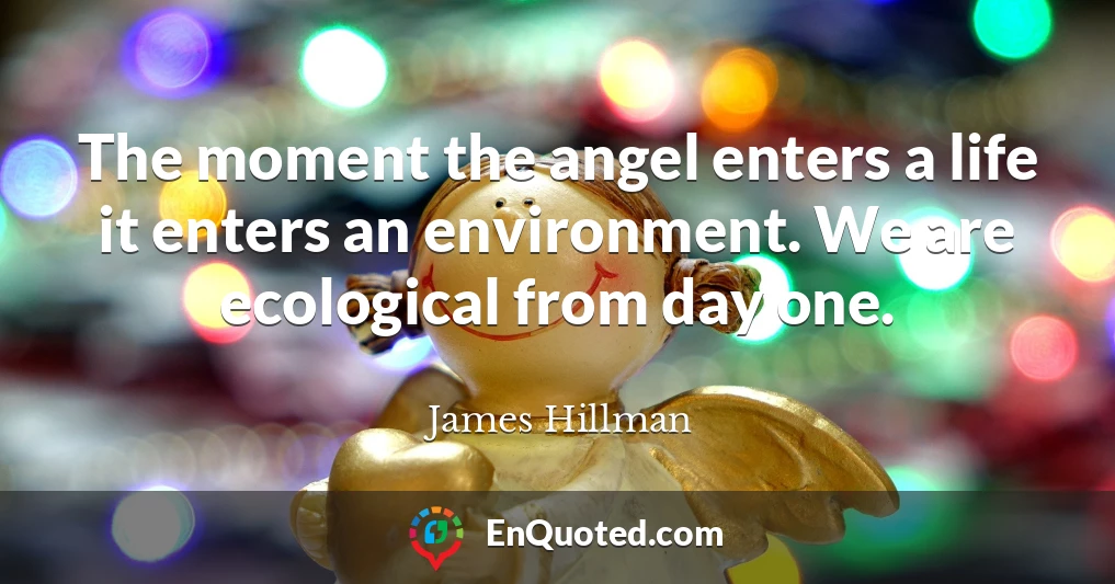 The moment the angel enters a life it enters an environment. We are ecological from day one.
