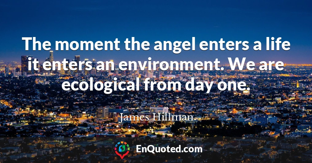 The moment the angel enters a life it enters an environment. We are ecological from day one.