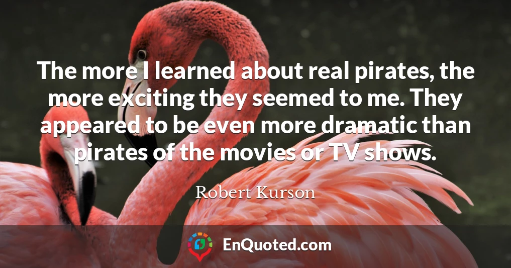 The more I learned about real pirates, the more exciting they seemed to me. They appeared to be even more dramatic than pirates of the movies or TV shows.