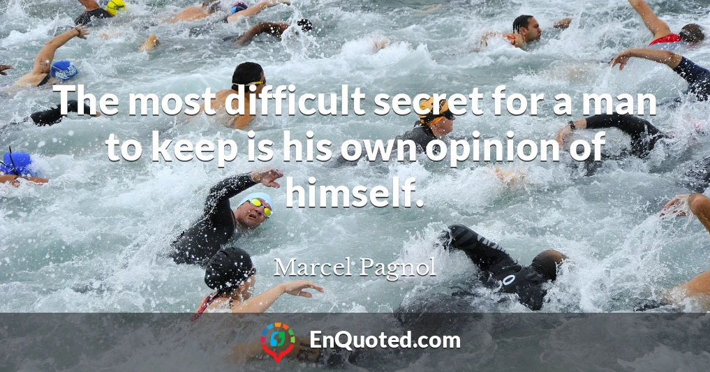 The most difficult secret for a man to keep is his own opinion of himself.