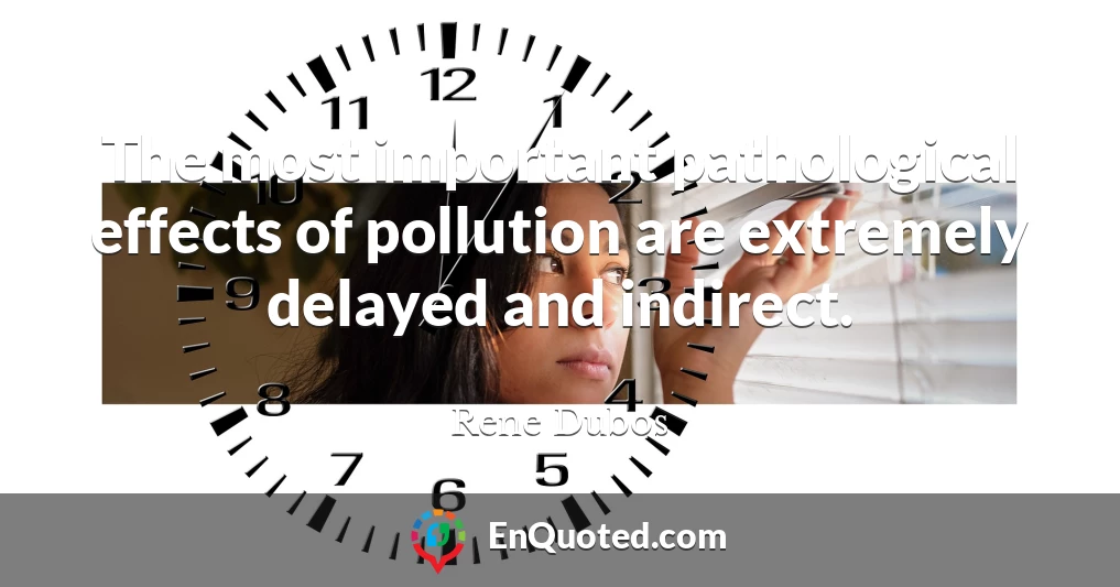 The most important pathological effects of pollution are extremely delayed and indirect.