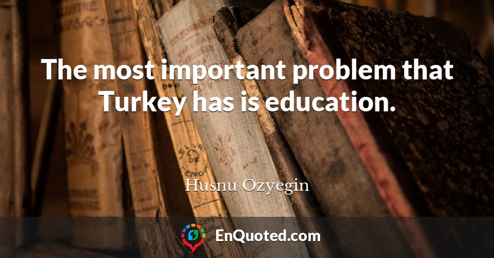 The most important problem that Turkey has is education.