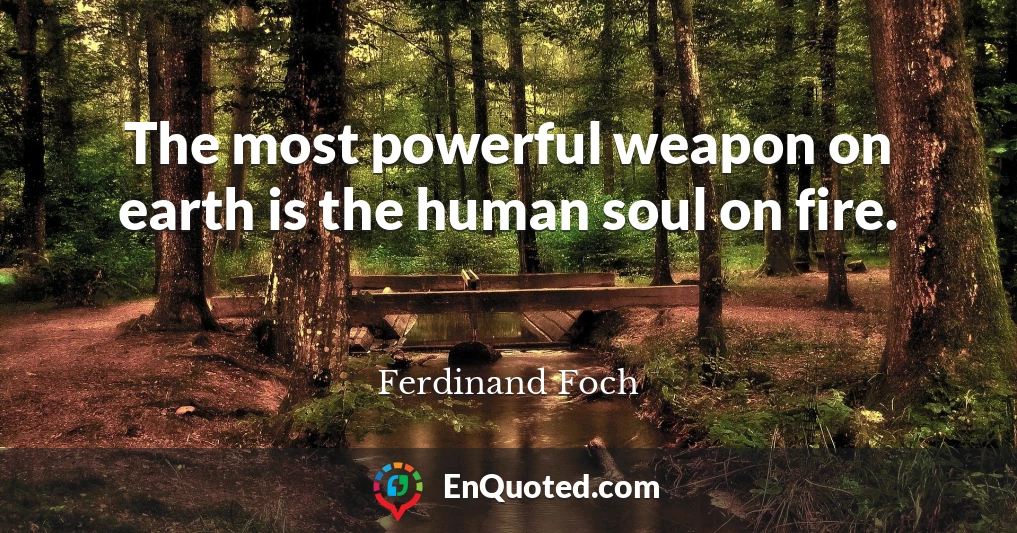 The most powerful weapon on earth is the human soul on fire.