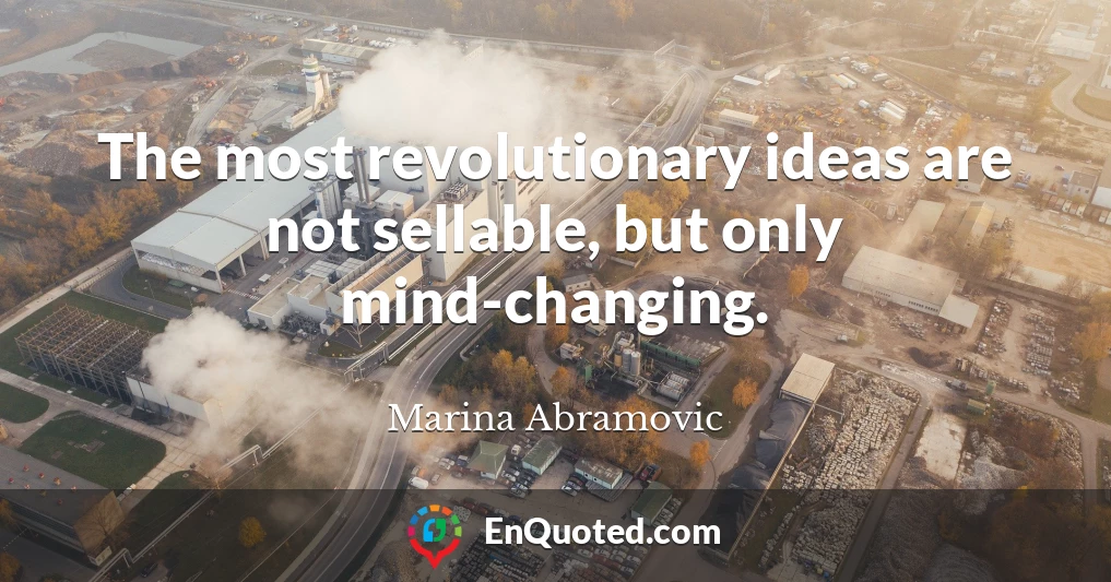 The most revolutionary ideas are not sellable, but only mind-changing.