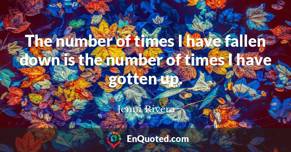 The number of times I have fallen down is the number of times I have gotten up.