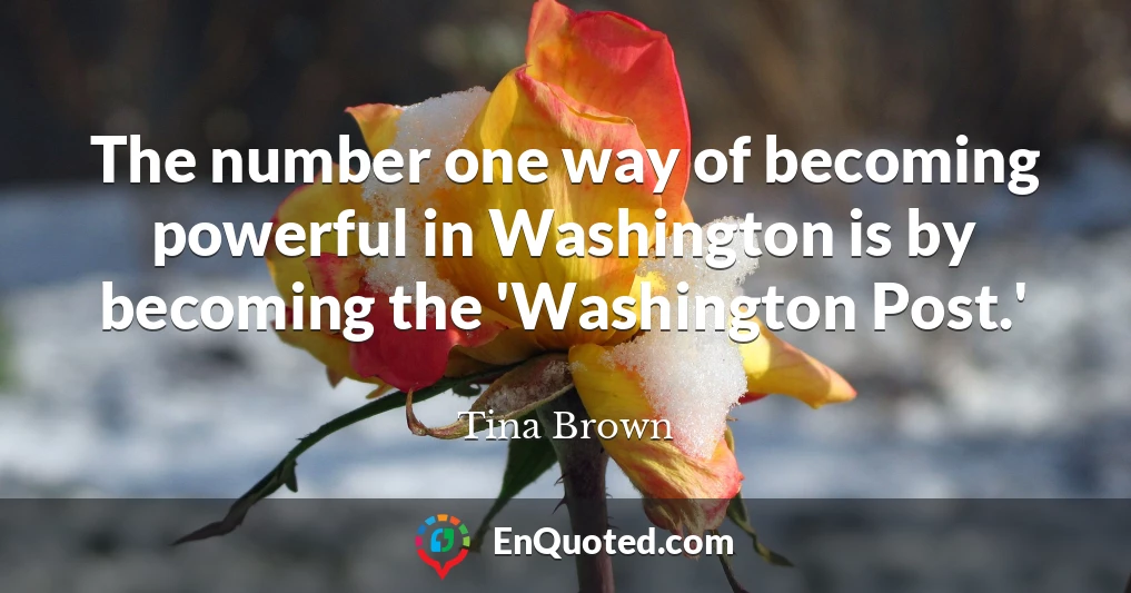 The number one way of becoming powerful in Washington is by becoming the 'Washington Post.'