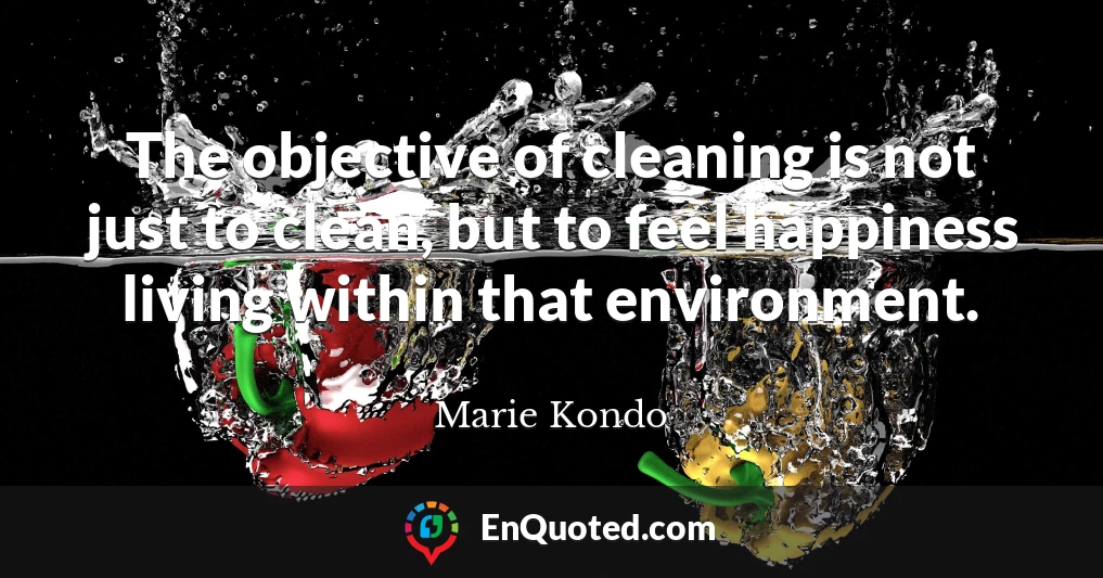 The objective of cleaning is not just to clean, but to feel happiness living within that environment.