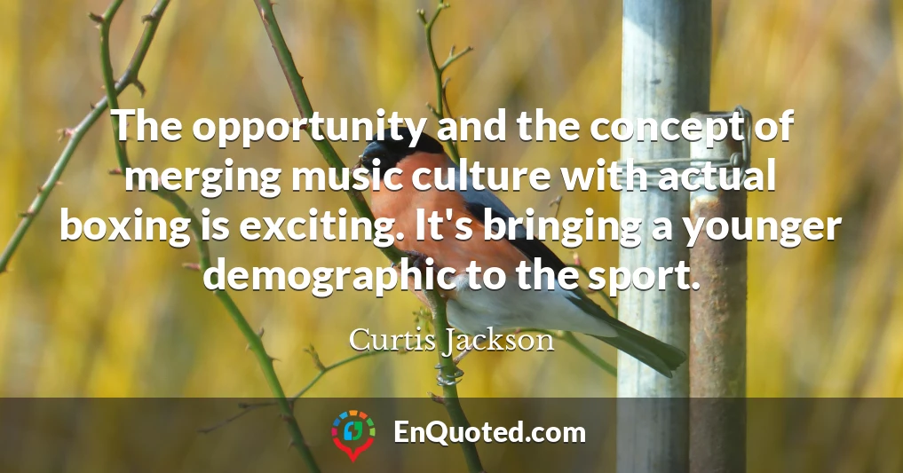 The opportunity and the concept of merging music culture with actual boxing is exciting. It's bringing a younger demographic to the sport.