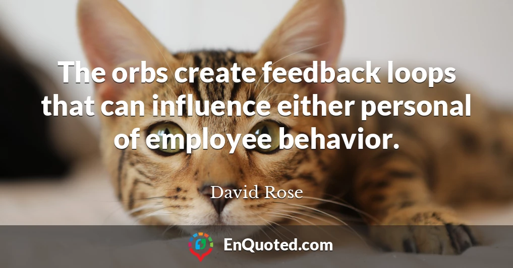 The orbs create feedback loops that can influence either personal of employee behavior.