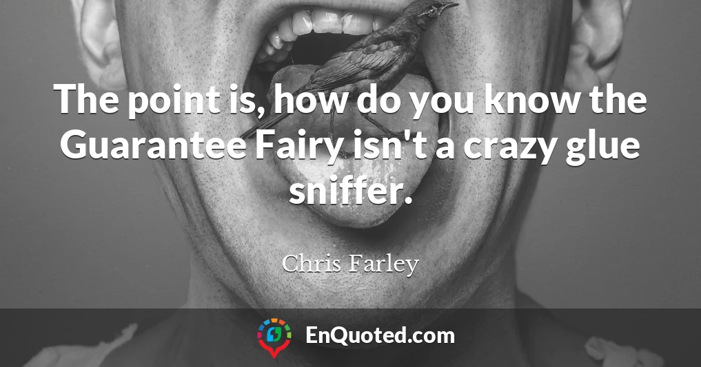 The point is, how do you know the Guarantee Fairy isn't a crazy glue sniffer.
