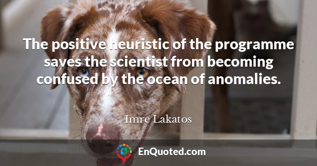 The positive heuristic of the programme saves the scientist from becoming confused by the ocean of anomalies.
