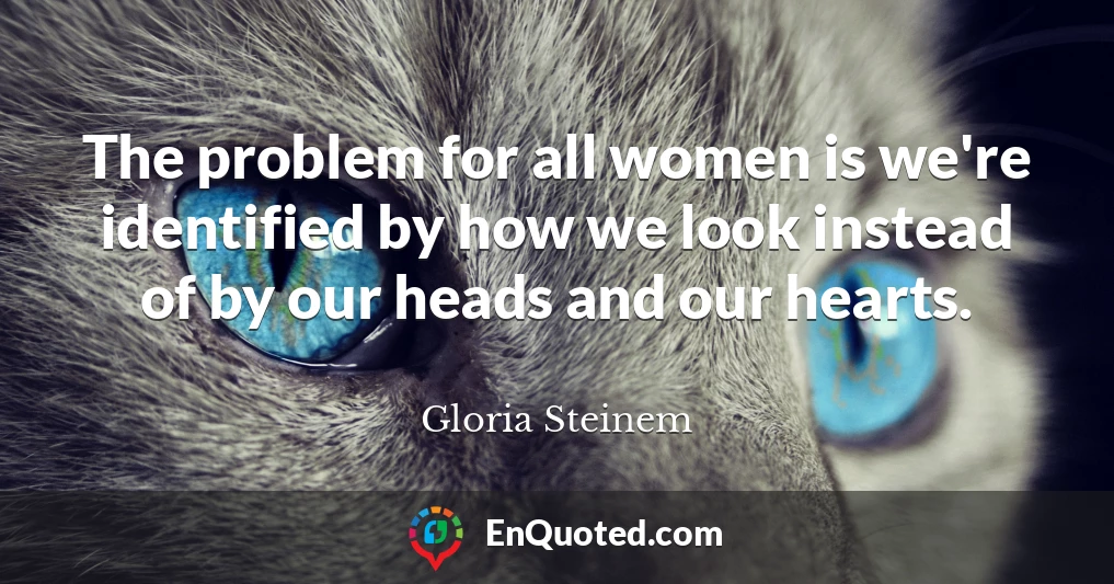 The problem for all women is we're identified by how we look instead of by our heads and our hearts.