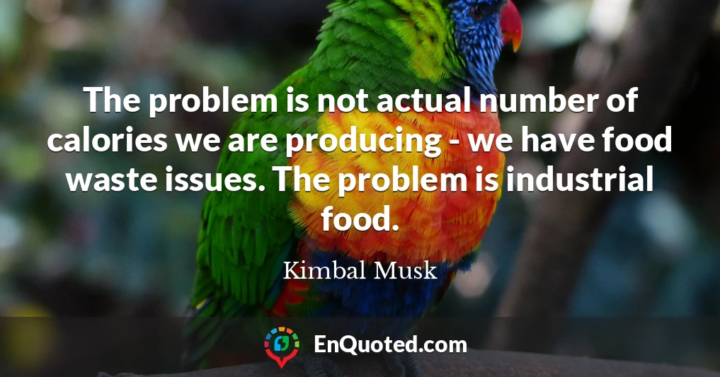 The problem is not actual number of calories we are producing - we have food waste issues. The problem is industrial food.