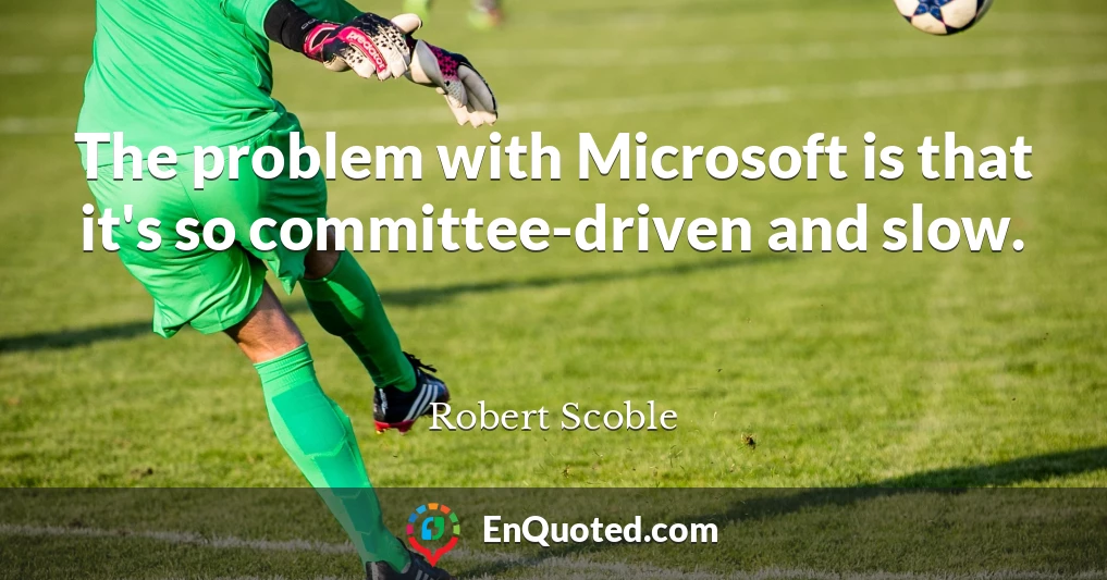 The problem with Microsoft is that it's so committee-driven and slow.