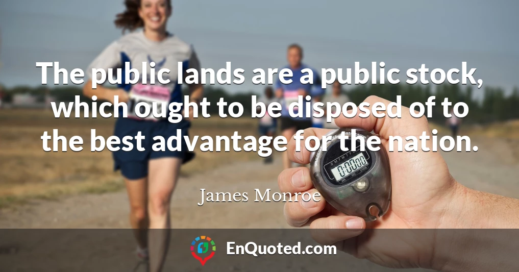 The public lands are a public stock, which ought to be disposed of to the best advantage for the nation.
