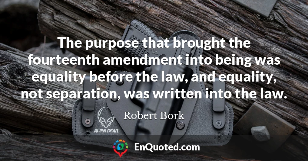 The purpose that brought the fourteenth amendment into being was equality before the law, and equality, not separation, was written into the law.