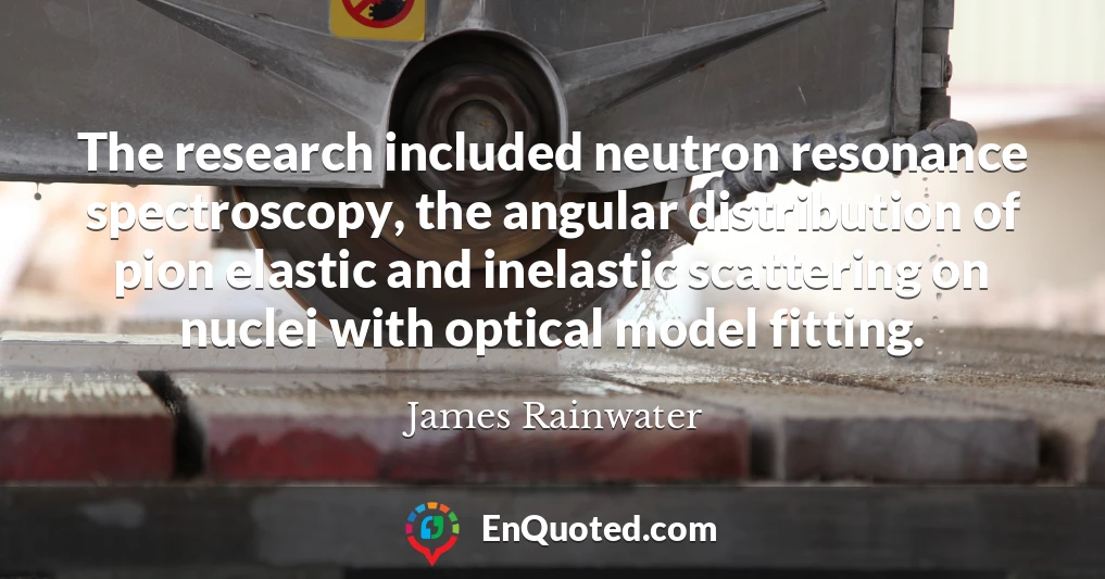 The research included neutron resonance spectroscopy, the angular distribution of pion elastic and inelastic scattering on nuclei with optical model fitting.