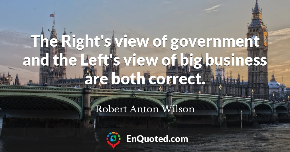 The Right's view of government and the Left's view of big business are both correct.