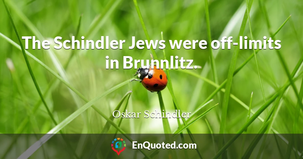 The Schindler Jews were off-limits in Brunnlitz.
