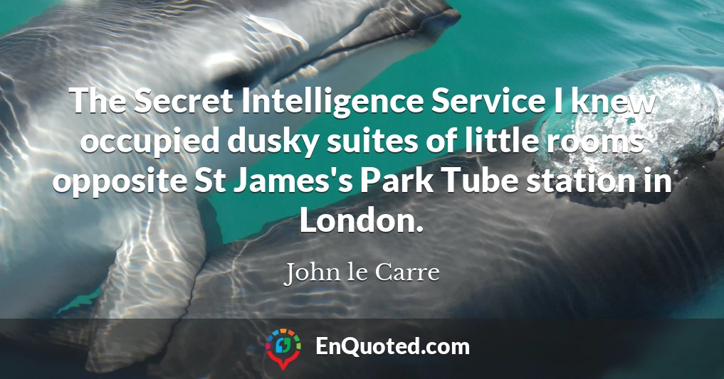 The Secret Intelligence Service I knew occupied dusky suites of little rooms opposite St James's Park Tube station in London.