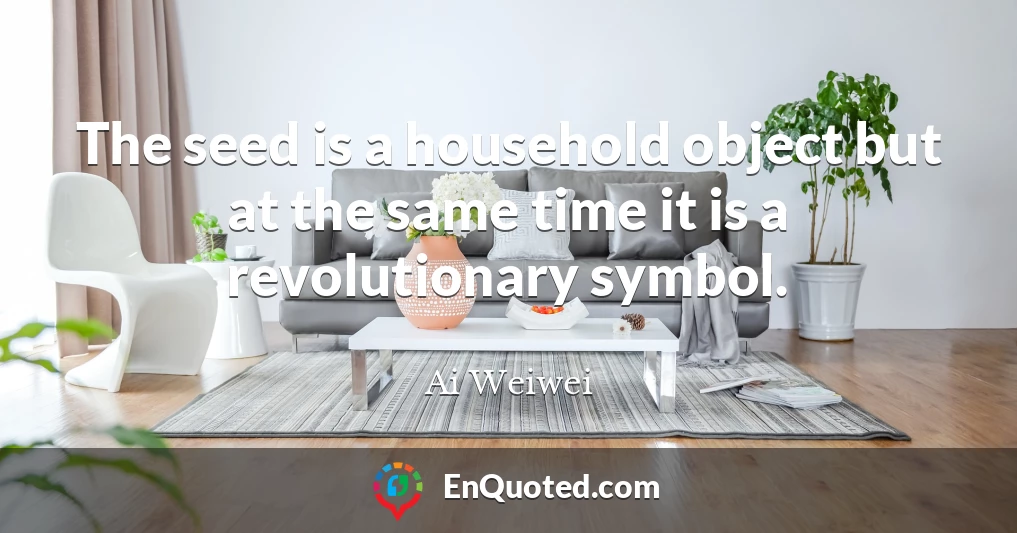 The seed is a household object but at the same time it is a revolutionary symbol.