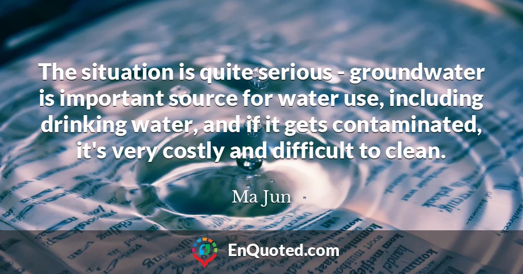 The situation is quite serious - groundwater is important source for water use, including drinking water, and if it gets contaminated, it's very costly and difficult to clean.