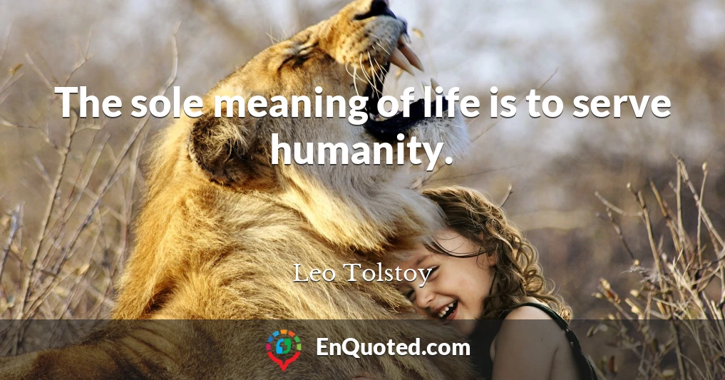 The sole meaning of life is to serve humanity.