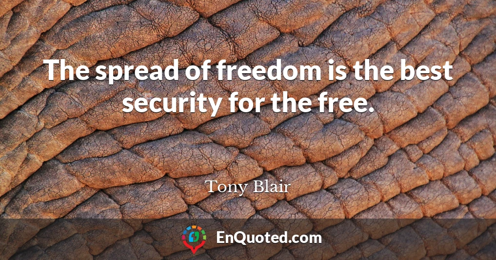 The spread of freedom is the best security for the free.