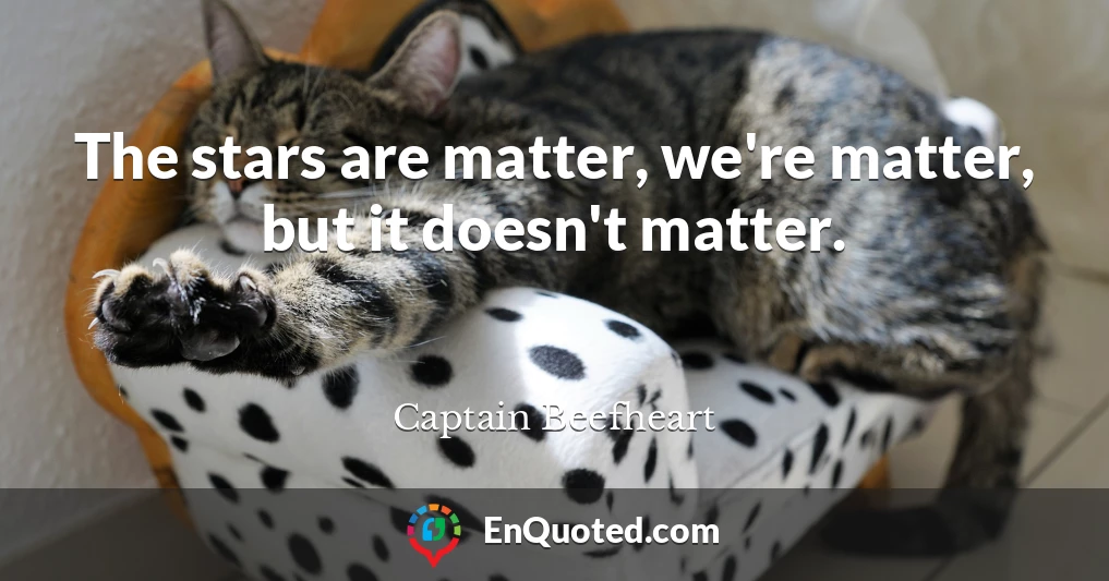 The stars are matter, we're matter, but it doesn't matter.