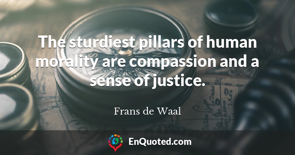 The sturdiest pillars of human morality are compassion and a sense of justice.