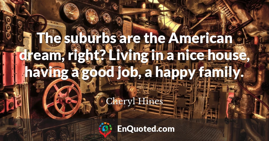 The suburbs are the American dream, right? Living in a nice house, having a good job, a happy family.