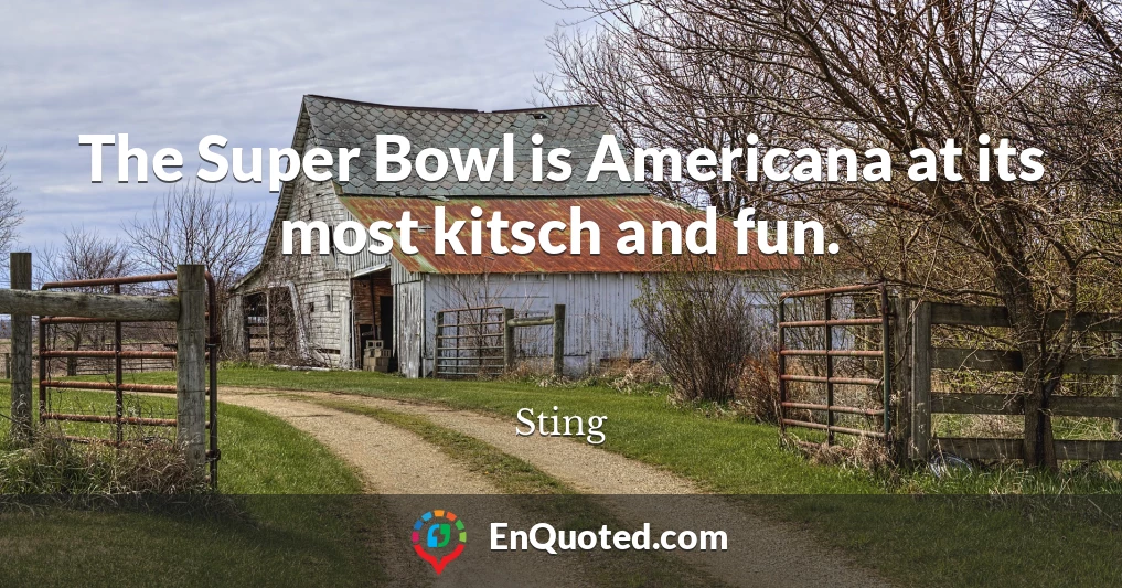 The Super Bowl is Americana at its most kitsch and fun.