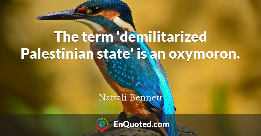 The term 'demilitarized Palestinian state' is an oxymoron.