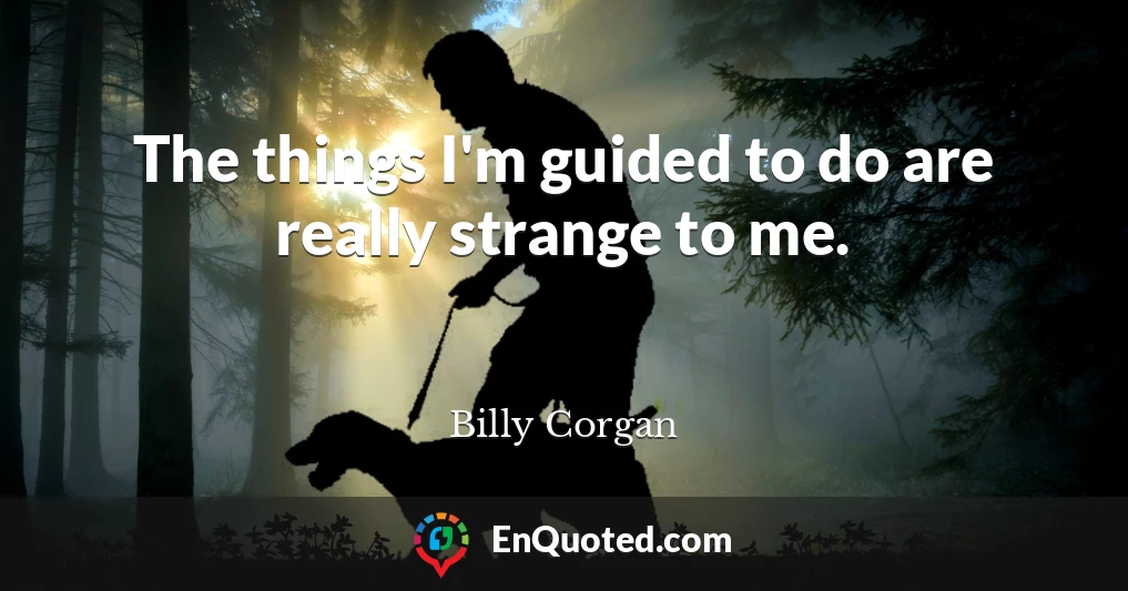 The things I'm guided to do are really strange to me.