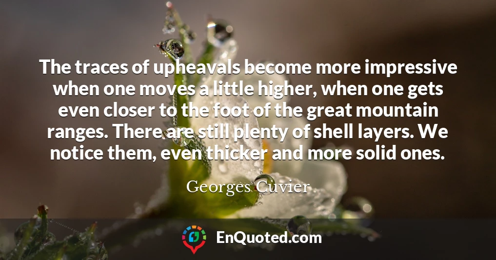 The traces of upheavals become more impressive when one moves a little higher, when one gets even closer to the foot of the great mountain ranges. There are still plenty of shell layers. We notice them, even thicker and more solid ones.