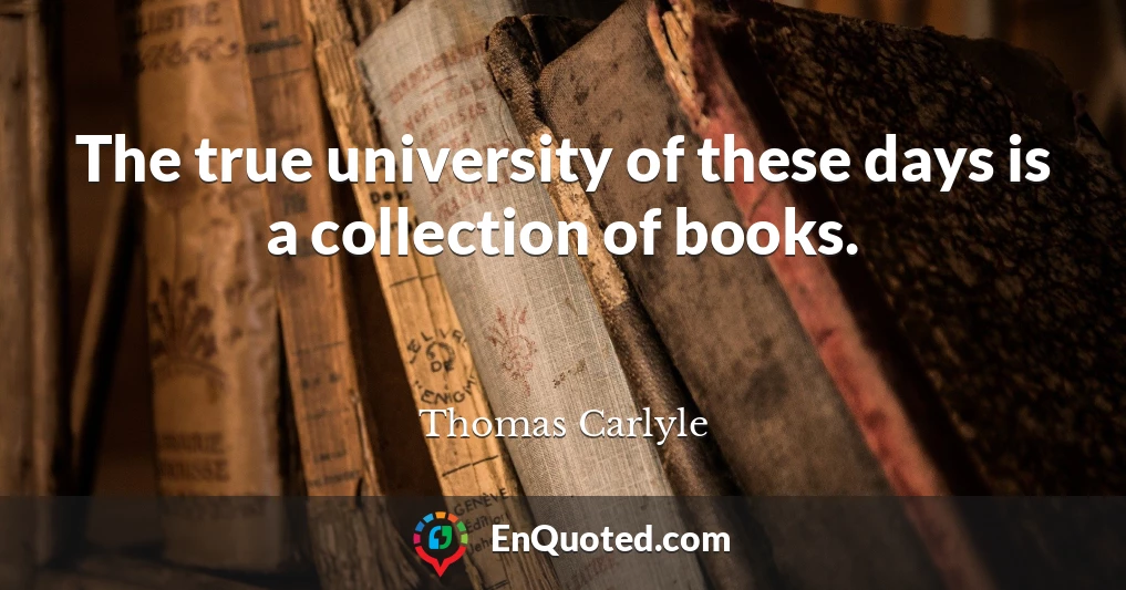 The true university of these days is a collection of books.