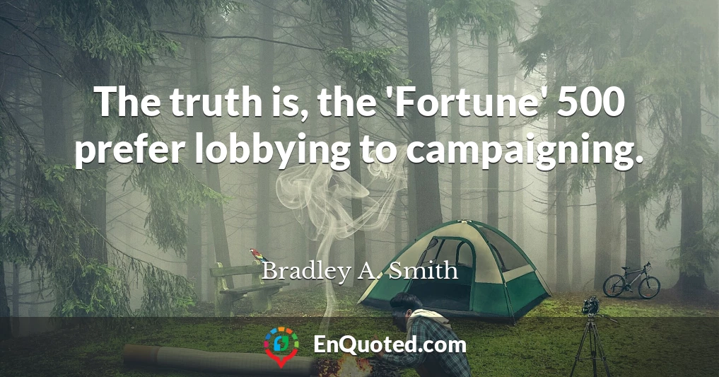 The truth is, the 'Fortune' 500 prefer lobbying to campaigning.