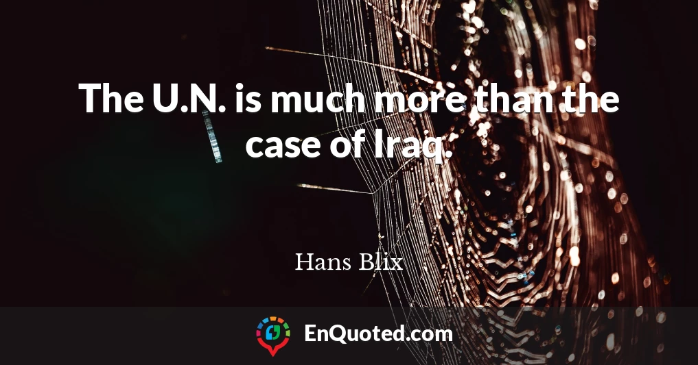 The U.N. is much more than the case of Iraq.