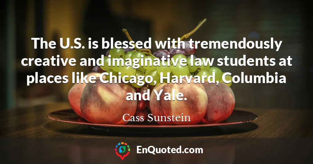 The U.S. is blessed with tremendously creative and imaginative law students at places like Chicago, Harvard, Columbia and Yale.