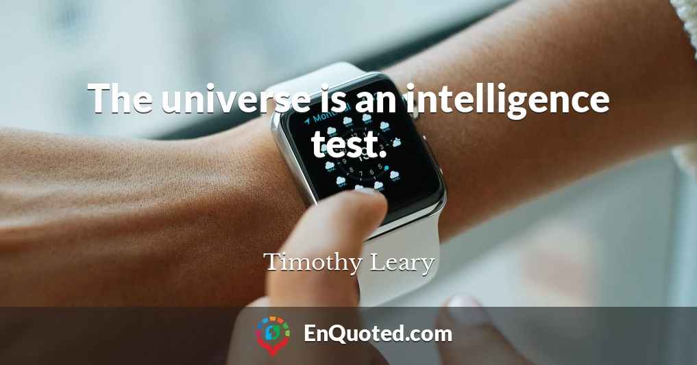 The universe is an intelligence test.