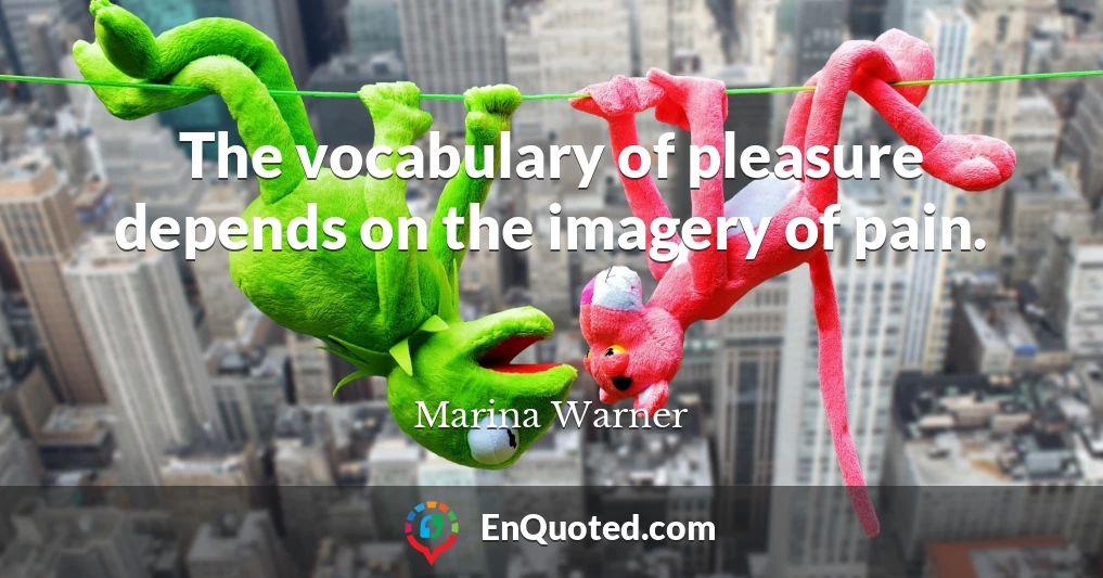 The vocabulary of pleasure depends on the imagery of pain.