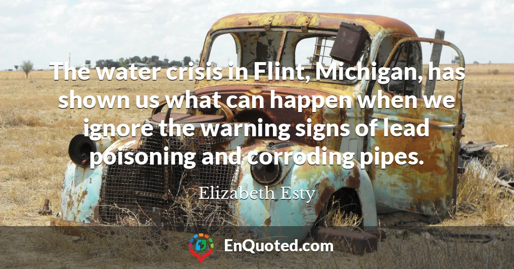 The water crisis in Flint, Michigan, has shown us what can happen when we ignore the warning signs of lead poisoning and corroding pipes.