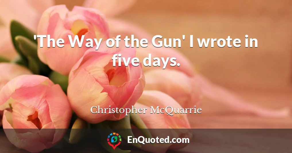 'The Way of the Gun' I wrote in five days.